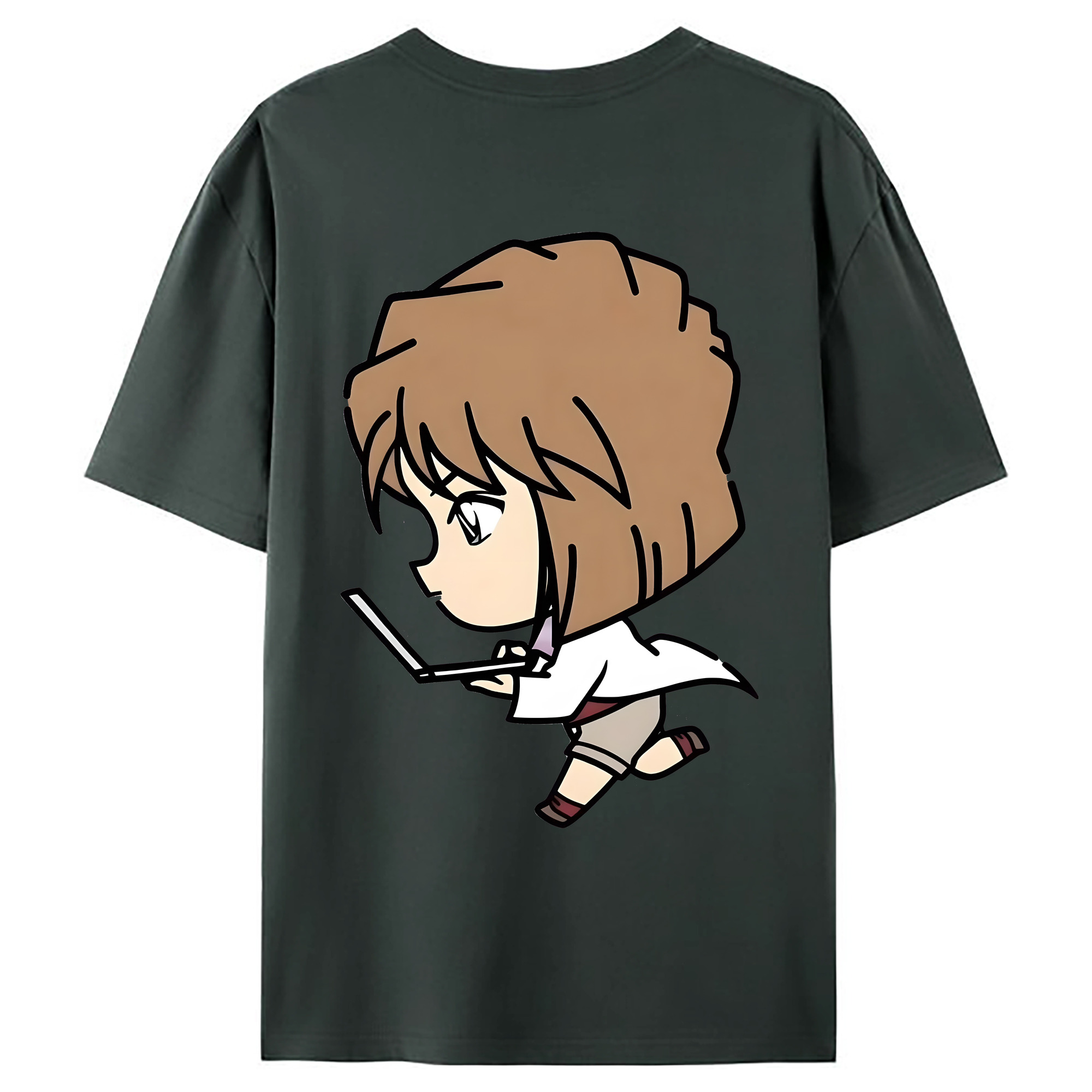 （画像用） 名探偵コナン 灰原 哀 はいばら あい Detective Conan Anita Hailey、Vi Graythorn Haibara Ai 綿100％ メンズ半袖Tシャツ（バックプリント） 通気性